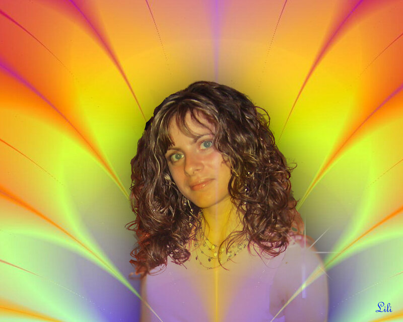 Woman with Curly Hair — Yellow, Vibrant, Photograph