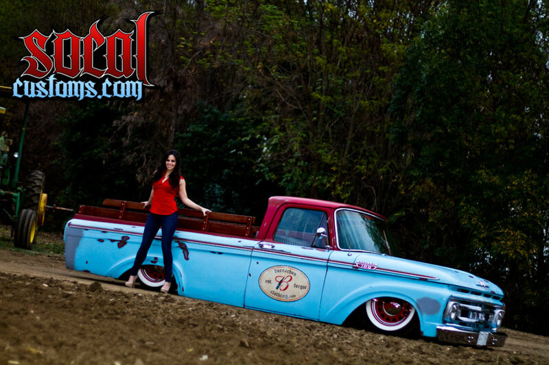Woman with Custom Truck — Blue
