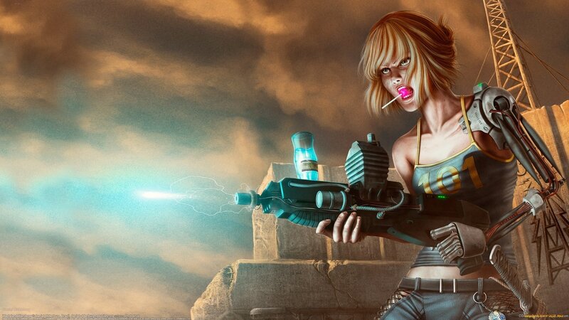 Woman with Cybernetic Arm — Brown