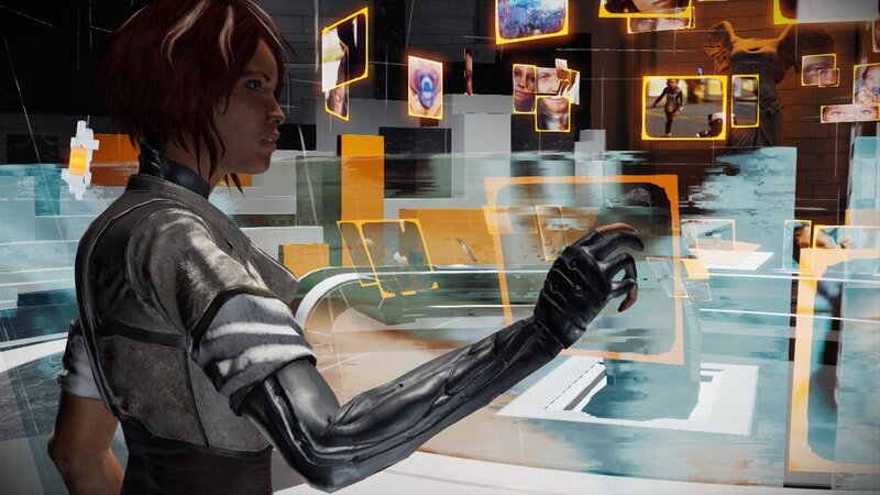 Woman with Cybernetic Arm — Gray