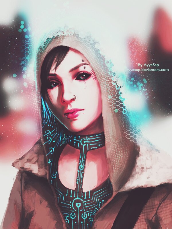 Woman with Cybernetic Design