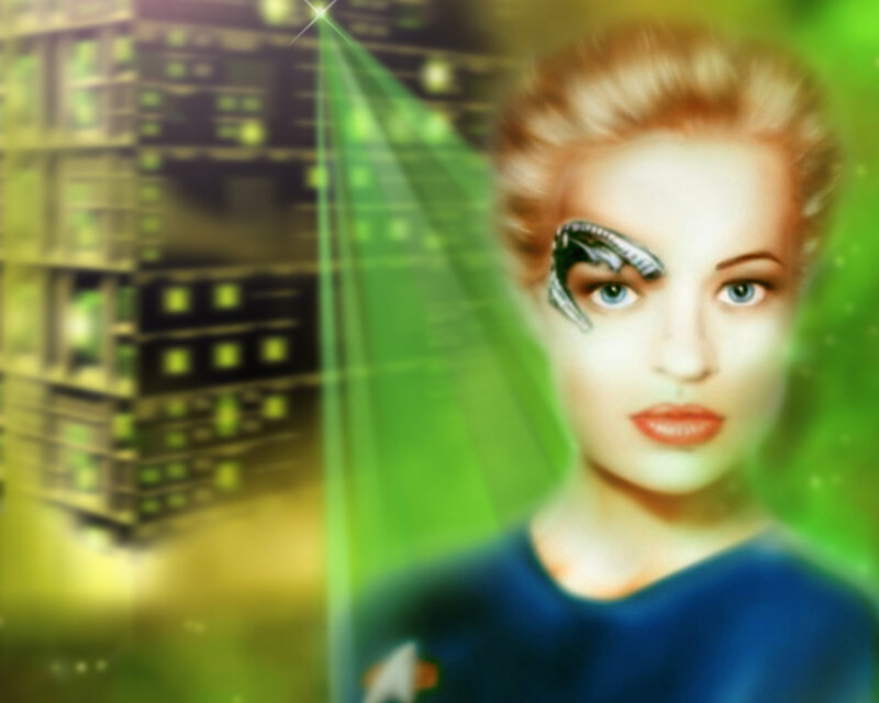woman with cybernetic eye