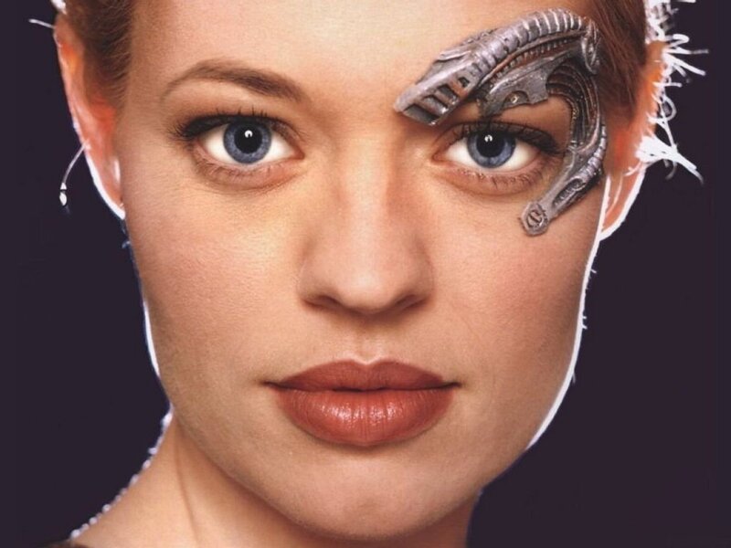 woman with cybernetic eye implant