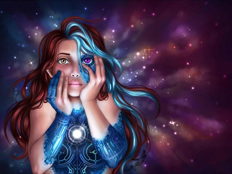 Woman with Cybernetic Features