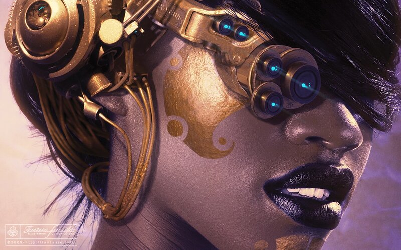 Woman with Cybernetic Goggles