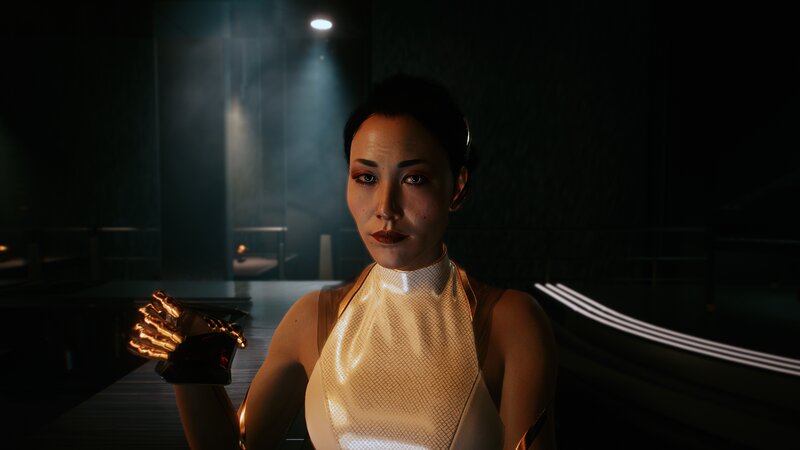 Woman with Cybernetic Hand