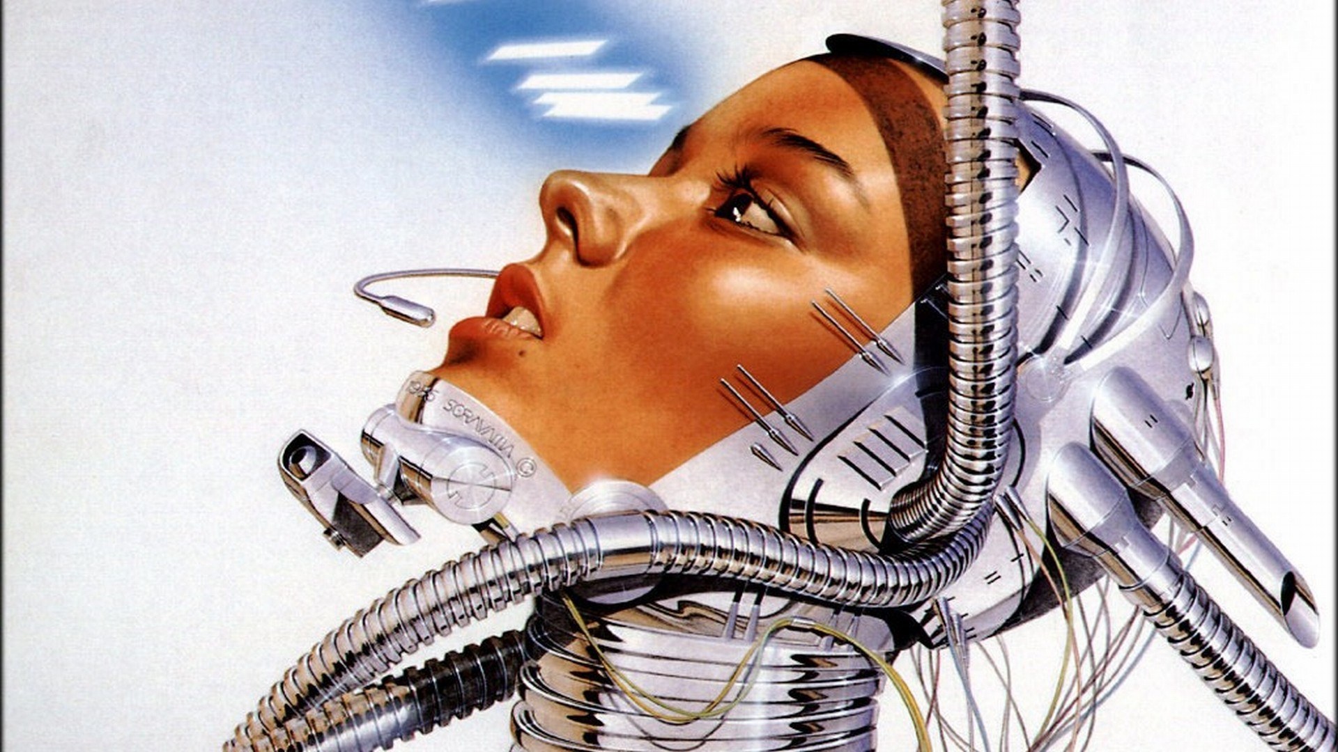 woman with cybernetic implants