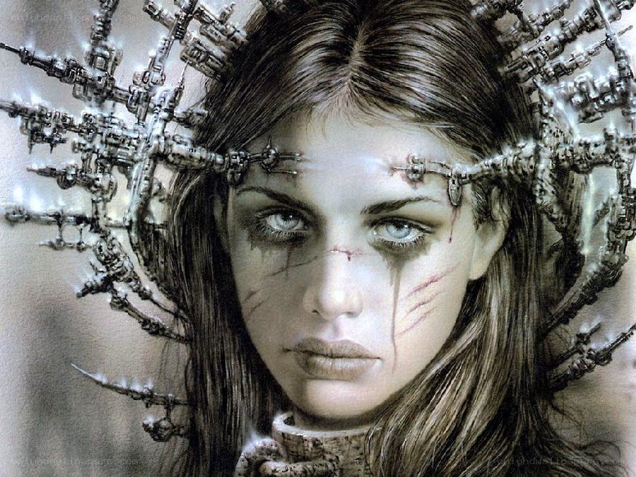 woman with cybernetic implants
