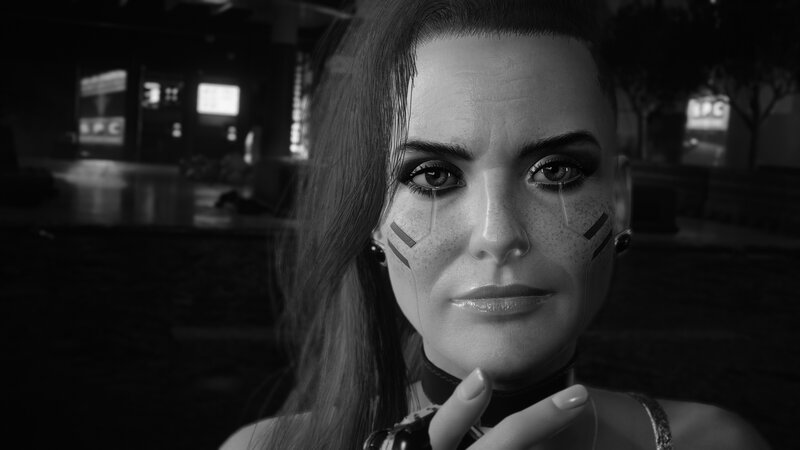 Woman with Cybernetic Implants — Black, Dramatic, Night, 3d Render
