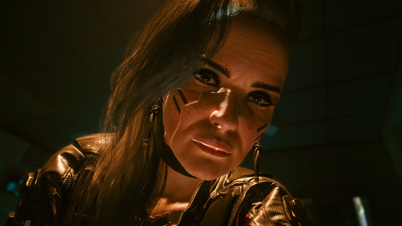 Woman with Cybernetic Implants — Brown