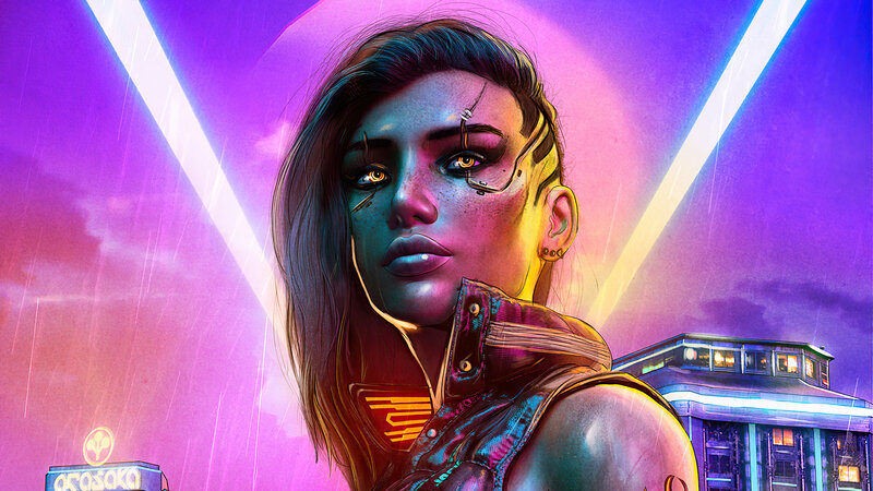 Woman with Cybernetic Implants — Purple