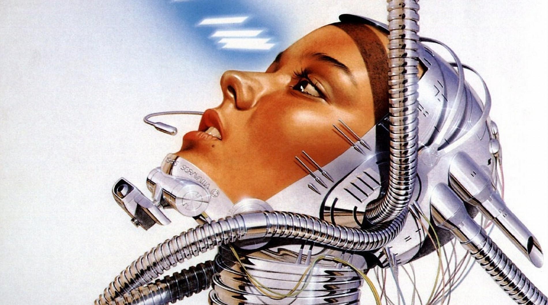 woman with cybernetic implants