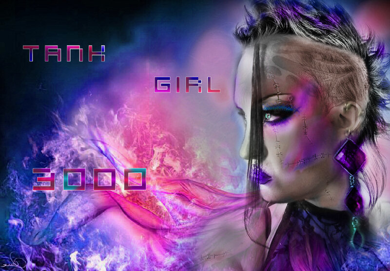 Woman with Cyberpunk Makeup — Purple
