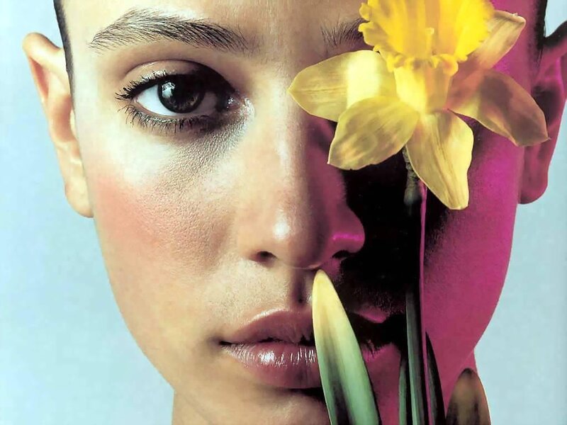 woman with daffodil flower