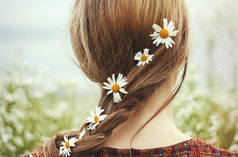 Woman with Daisies in Hair — Brown