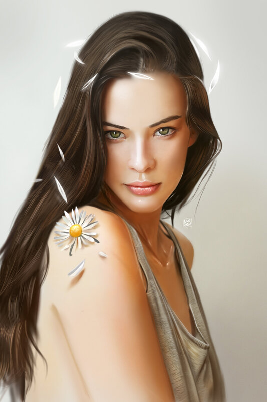 Woman with Daisy — Brown