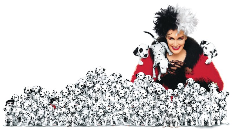 Woman with Dalmatian Puppies — White