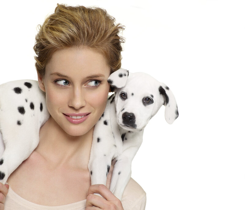 Woman with Dalmatian Puppy