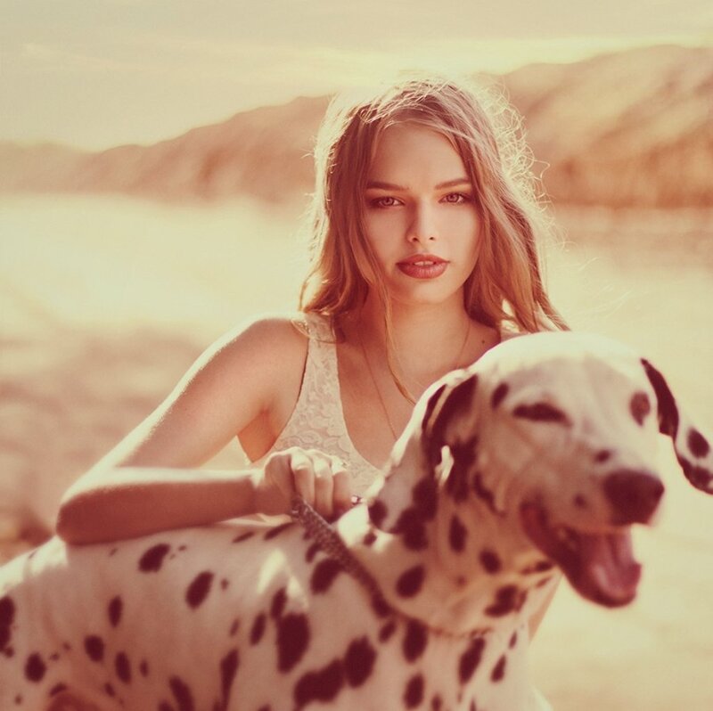 Woman with Dalmatian