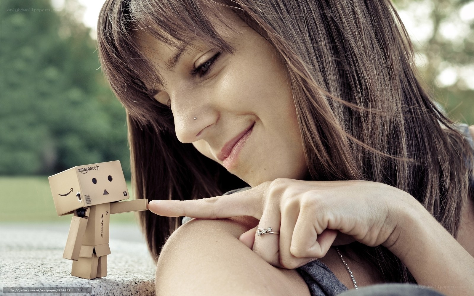 woman with danbo figure