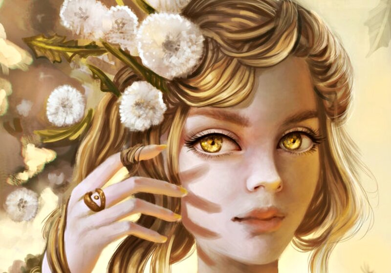 Woman with Dandelion Crown — Gold