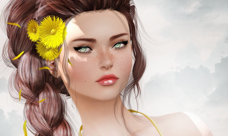 Woman with Dandelions — Yellow