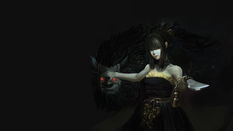 Woman with Dark Creature