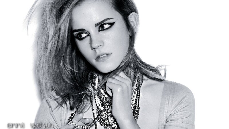 Woman with Dark Eyeliner — Black, Dramatic, Photograph, Necklace
