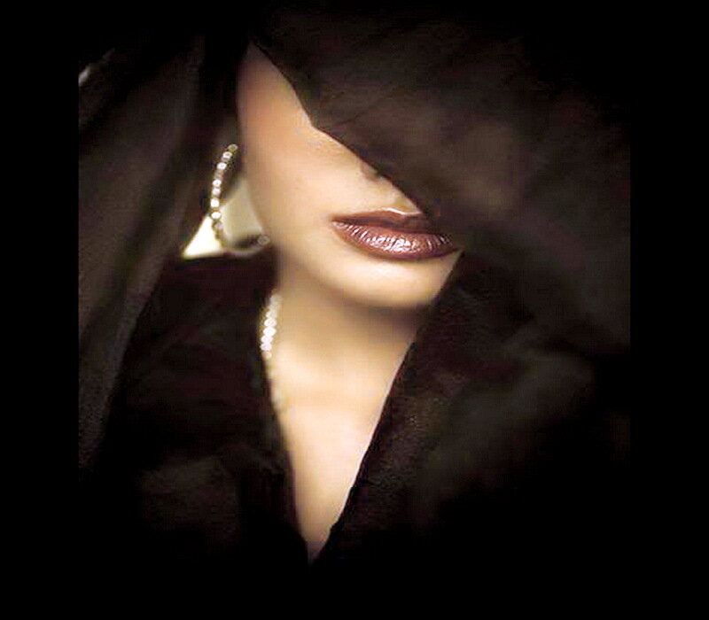 Woman with Dark Fabric