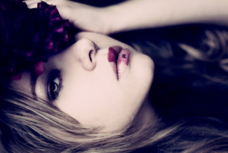 Woman with Dark Flower