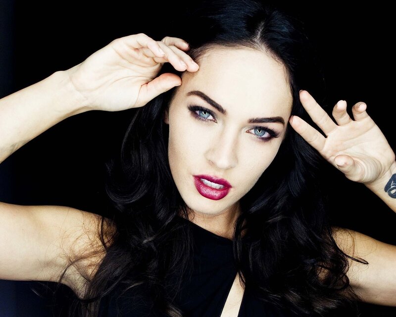 woman with dark hair and red lipstick
