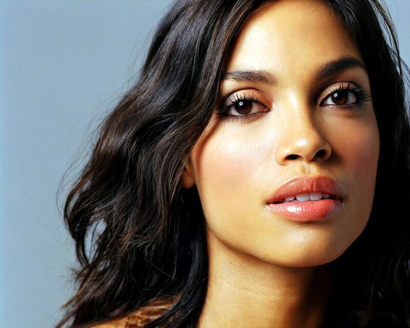 Woman with Dark Hair — Beige, Gray