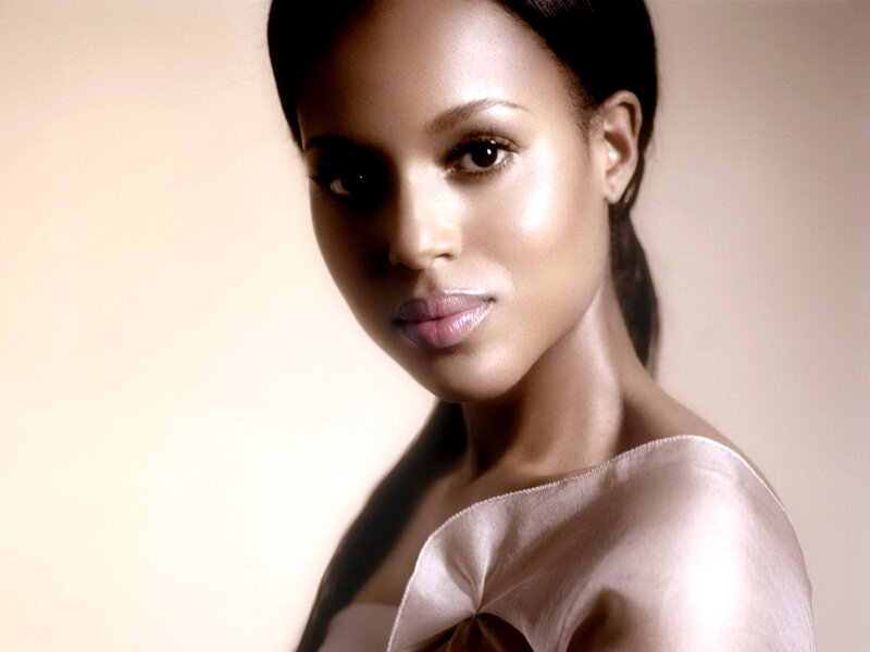 Woman with Dark Hair — Beige, Serene, Photograph, Satin Top