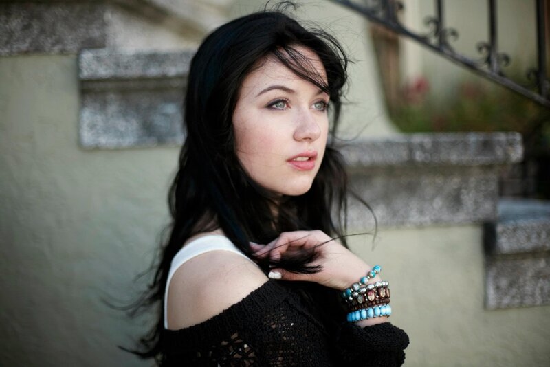 Woman with Dark Hair — Black, Contemplative, Afternoon, Photograph, Stone Steps