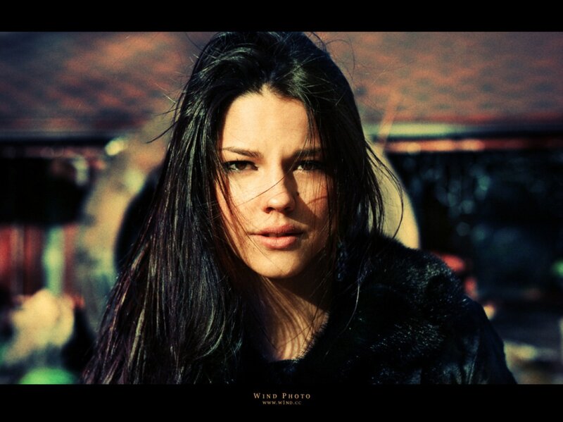 Woman with Dark Hair — Black, Dramatic, Afternoon, Photograph, Coat