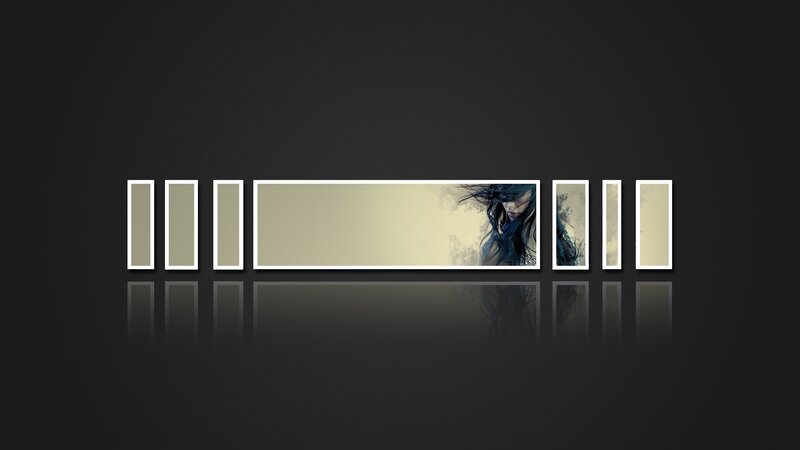Woman with Dark Hair — Black, Dramatic, Digital Art, Frame