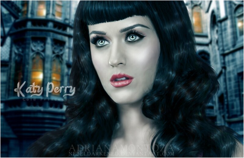 Woman with Dark Hair — Black, Dramatic, Night, Digital Art, Building