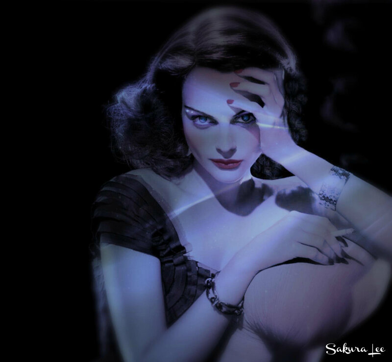 Woman with Dark Hair — Black, Dramatic, Night, Digital Art, Hand