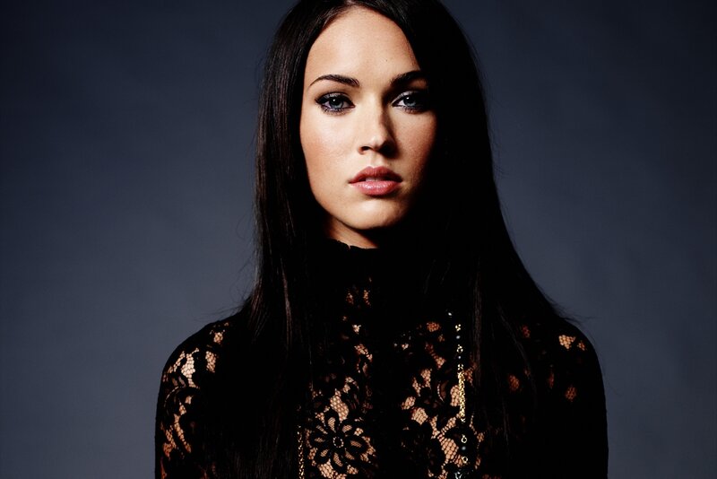 Woman with Dark Hair — Black, Dramatic, Photograph, Black Lace Top