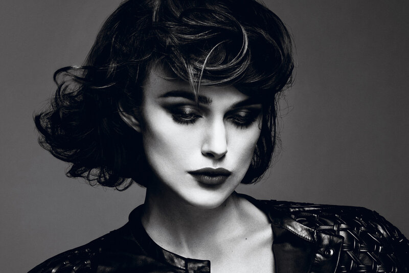 Woman with Dark Hair — Black, Dramatic, Photograph, Black Leather Jacket