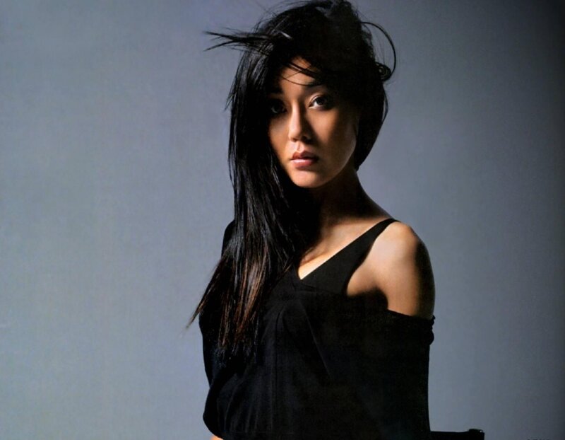 Woman with Dark Hair — Black, Dramatic, Photograph, Black Top, Studio Lighting