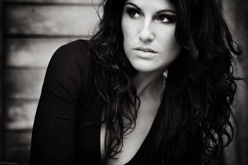 Woman with Dark Hair — Black, Dramatic, Photograph, Black Top