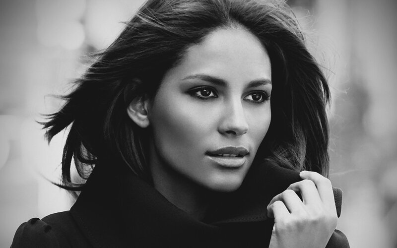 Woman with Dark Hair — Black, Dramatic, Photograph, Coat, Hand
