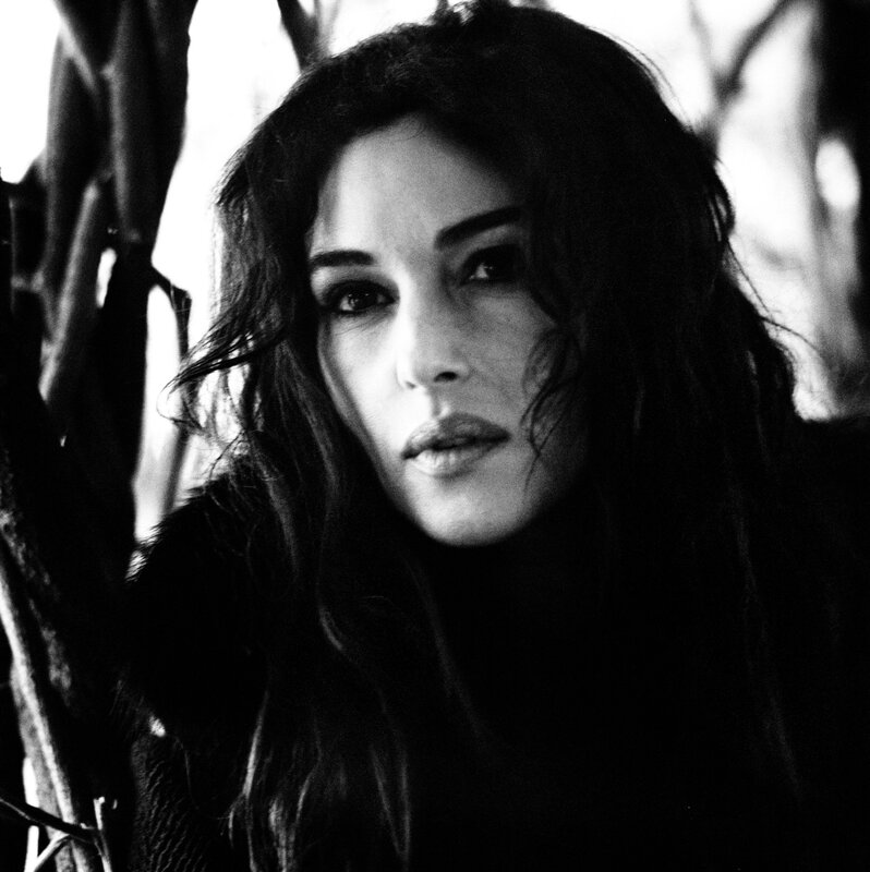 Woman with Dark Hair — Black, Dramatic, Photograph, Coat, Trees
