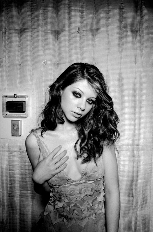 Woman with Dark Hair — Black, Dramatic, Photograph, Curtains