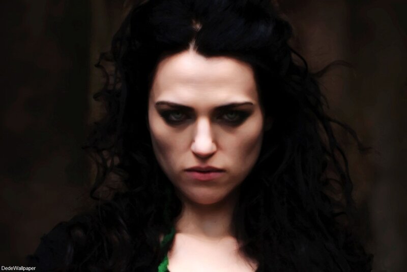 Woman with Dark Hair — Black, Dramatic, Photograph, Dark Hair, Green Eyes, Black Clothing