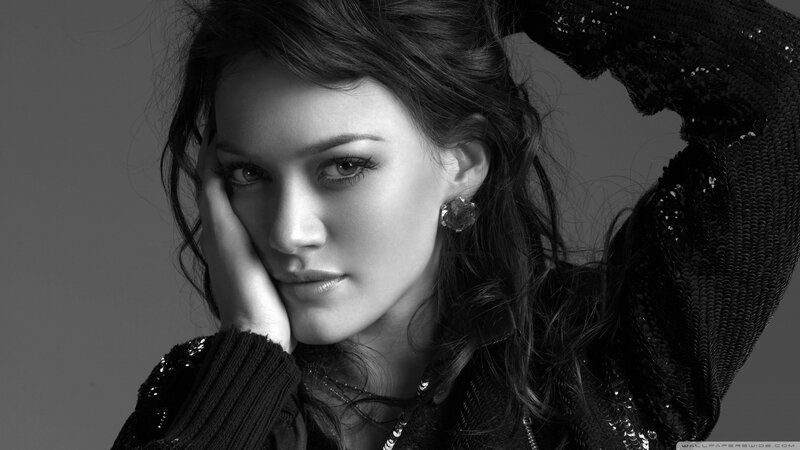 Woman with Dark Hair — Black, Dramatic, Photograph, Earring, Sweater