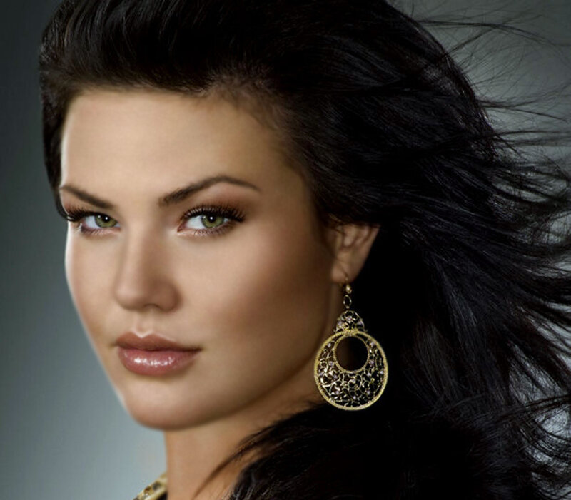 Woman with Dark Hair — Black, Dramatic, Photograph, Earring