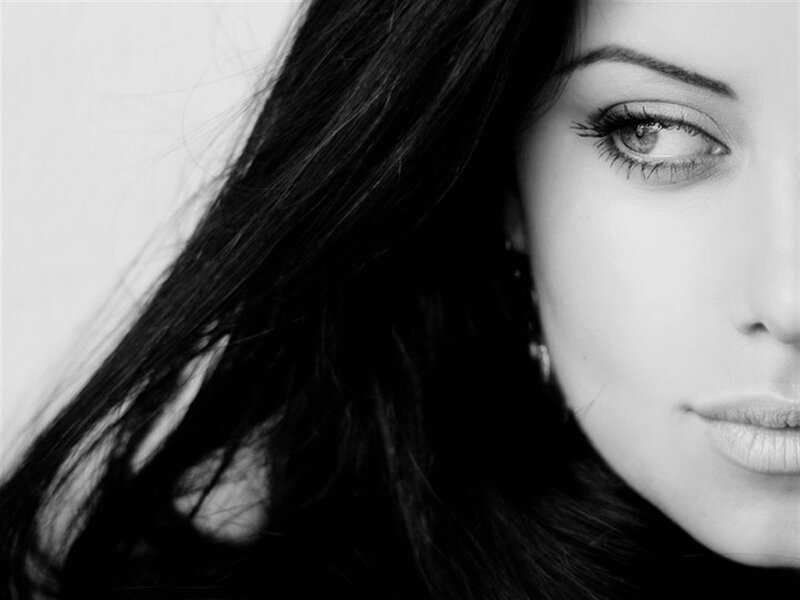 Woman with Dark Hair — Black, Dramatic, Photograph, Eye