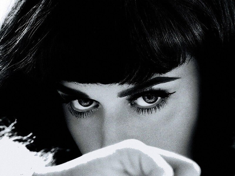 Woman with Dark Hair — Black, Dramatic, Photograph, Eyes, Eyebrows, Hand